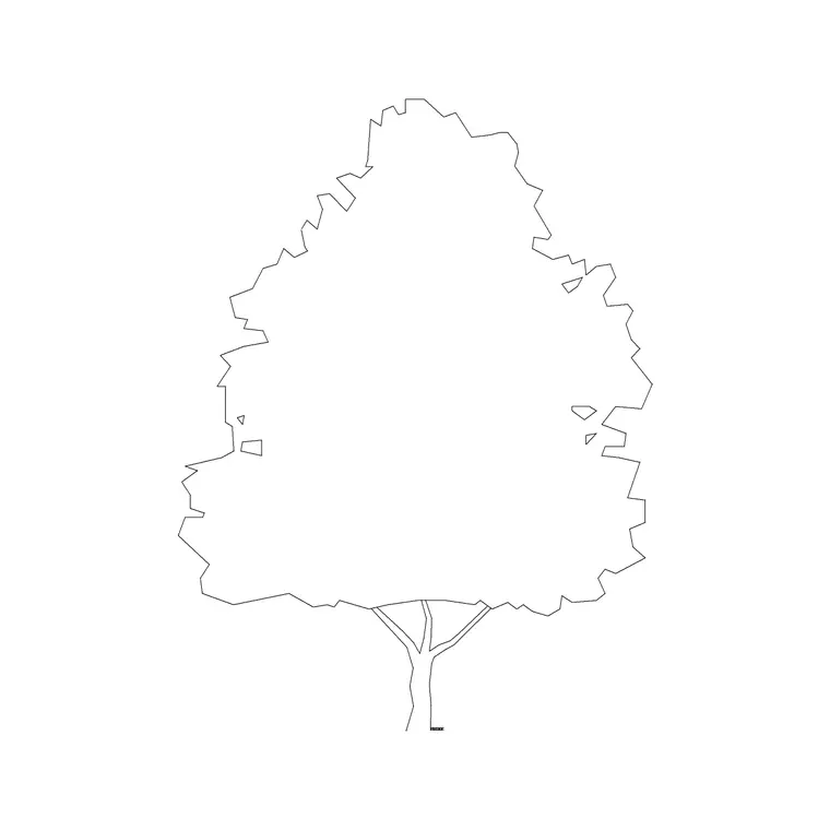 Tree Elevation (45) DWG CAD block thumbnail — trees & plants drawing