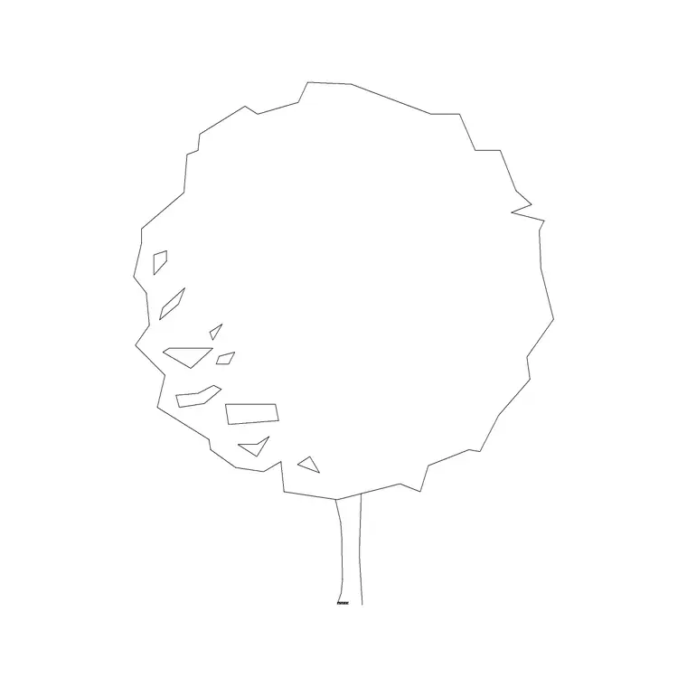 Tree Elevation (50) DWG CAD block thumbnail — trees & plants drawing