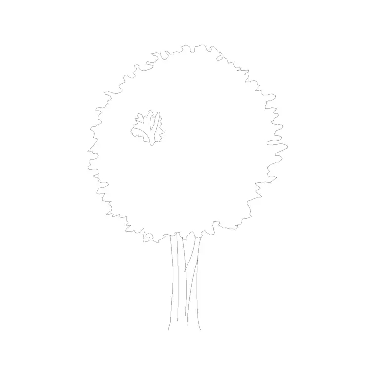 Tree Elevation (7) DWG CAD block thumbnail — trees & plants drawing