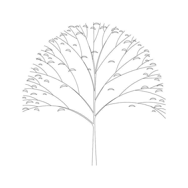 Tree Fin Ele (1) DWG CAD block thumbnail — trees & plants drawing