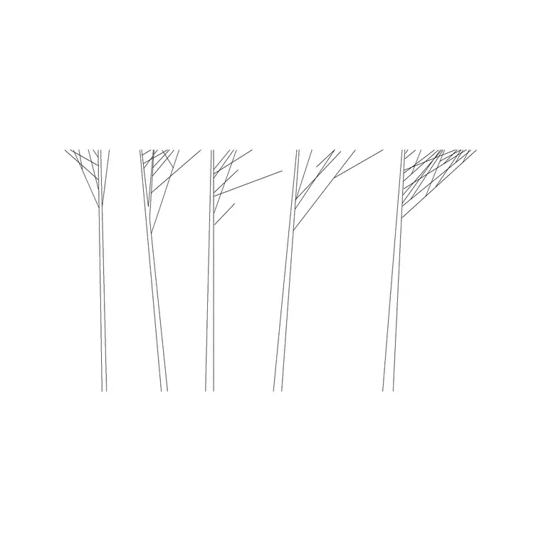 Tree Fin Ele (10) DWG CAD block thumbnail — trees & plants drawing
