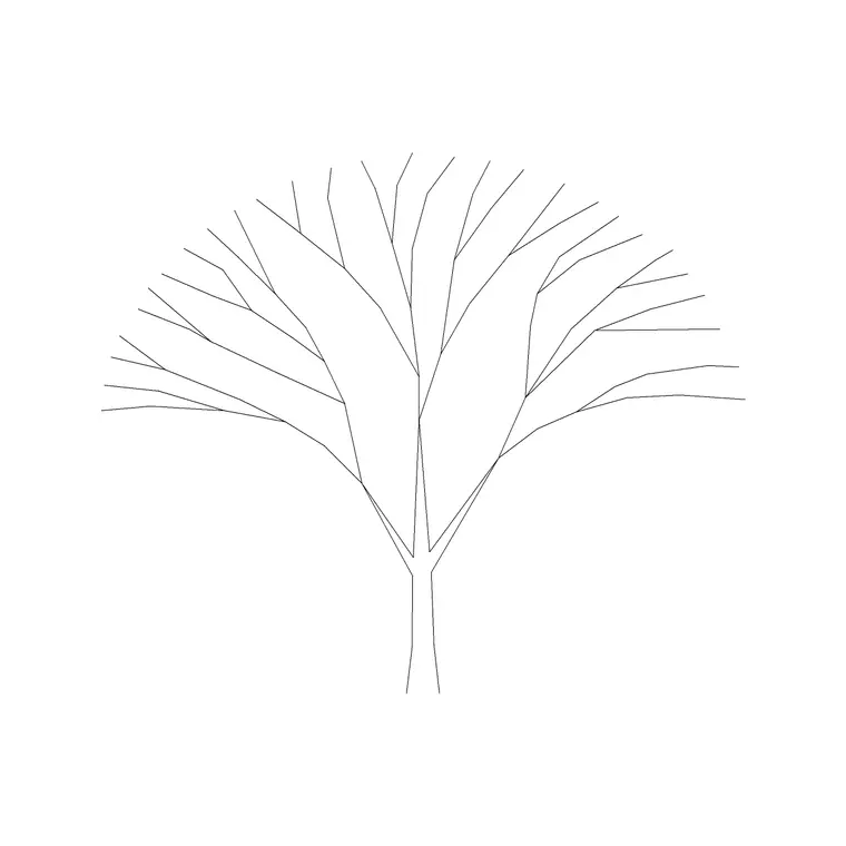Tree Fin Ele (11) DWG CAD block thumbnail — trees & plants drawing