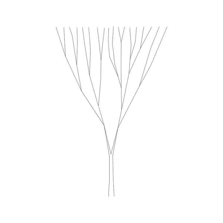 Tree Fin Ele (12) DWG CAD block thumbnail — trees & plants drawing