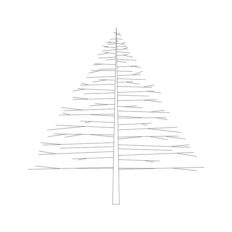 Tree Fin Ele (13) DWG CAD block thumbnail — trees & plants drawing