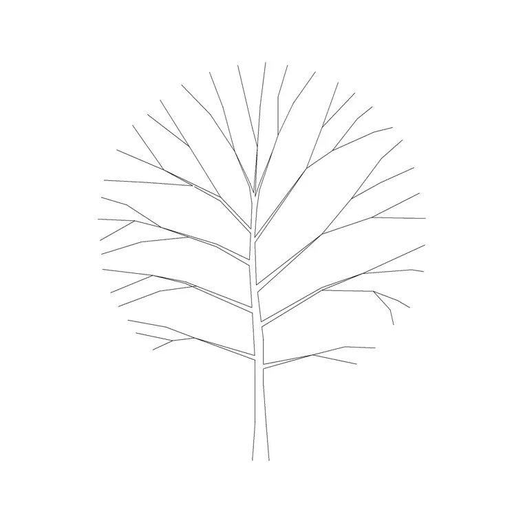 Tree Fin Ele (14) DWG CAD block thumbnail — trees & plants drawing