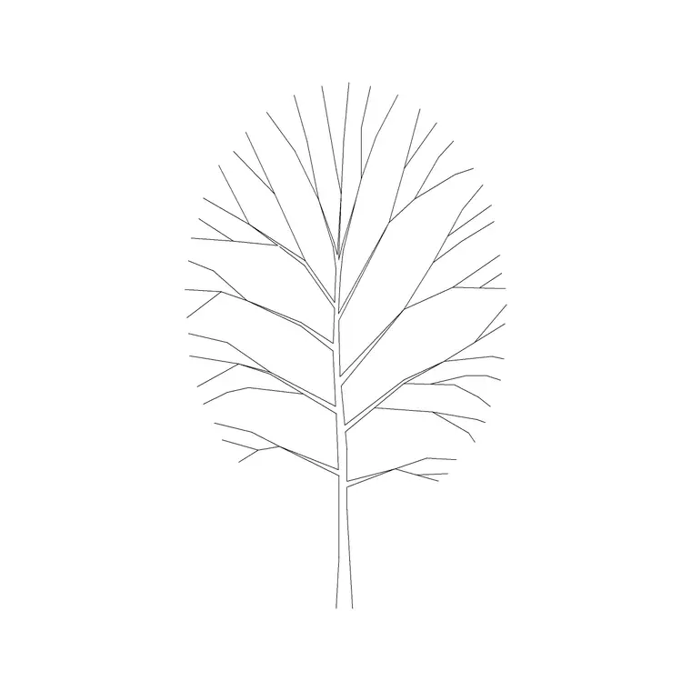 Tree Fin Ele (15) DWG CAD block thumbnail — trees & plants drawing