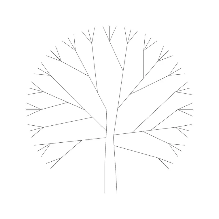 Tree Fin Ele (16) DWG CAD block thumbnail — trees & plants drawing