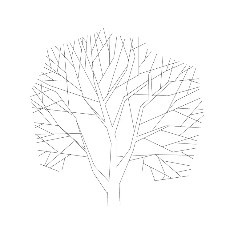 Tree Fin Ele (17) DWG CAD block thumbnail — trees & plants drawing