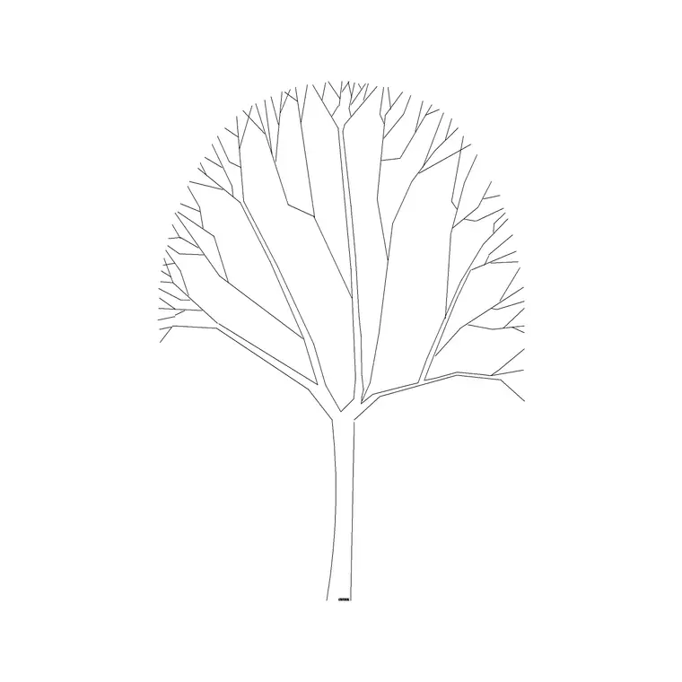 Tree Fin Ele (19) DWG CAD block thumbnail — trees & plants drawing