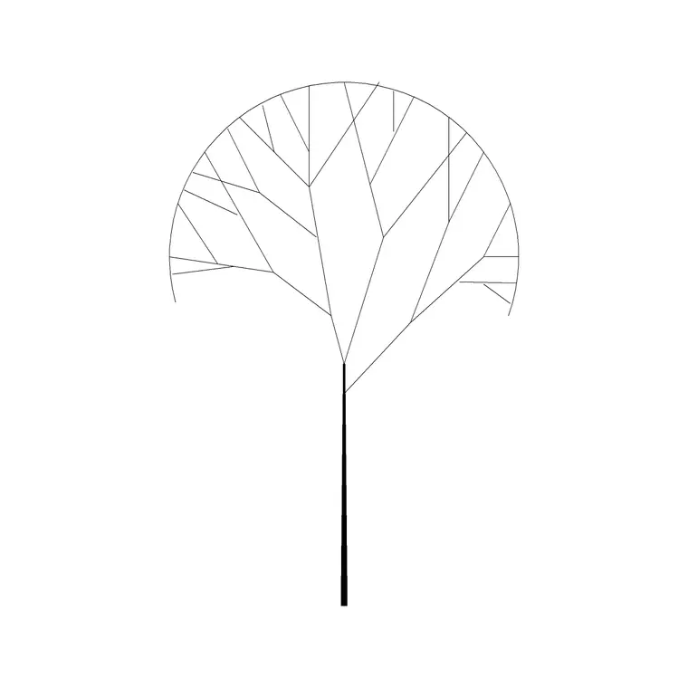 Tree Fin Ele (2) DWG CAD block thumbnail — trees & plants drawing