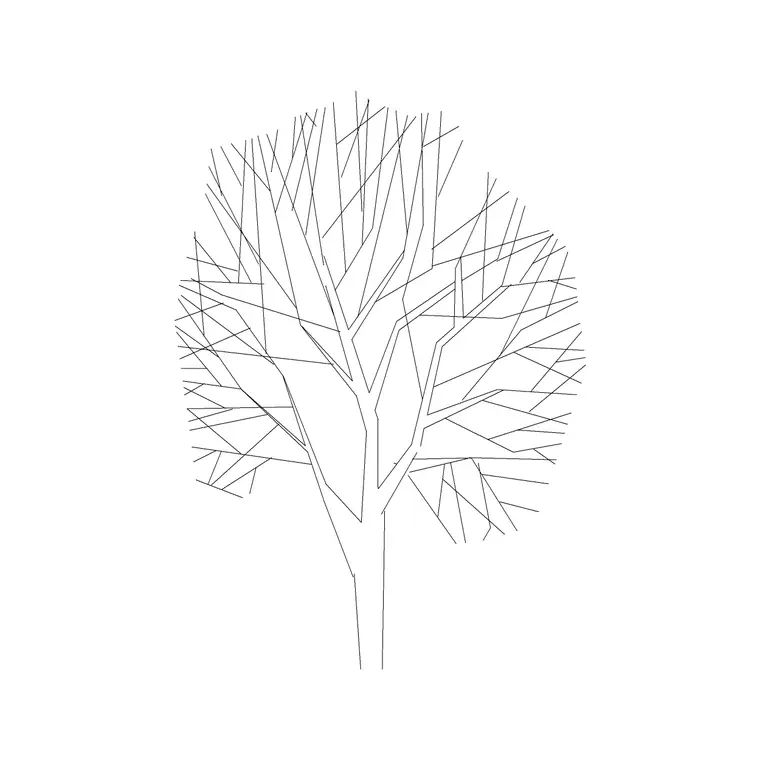 Tree Fin Ele (20) DWG CAD block thumbnail — trees & plants drawing