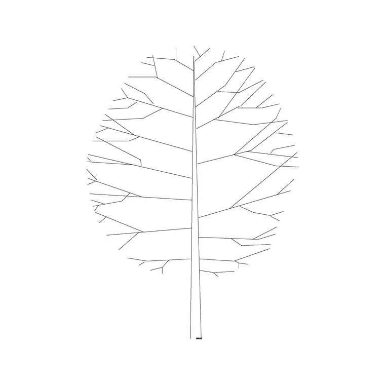 Tree Fin Ele (21) DWG CAD block thumbnail — trees & plants drawing