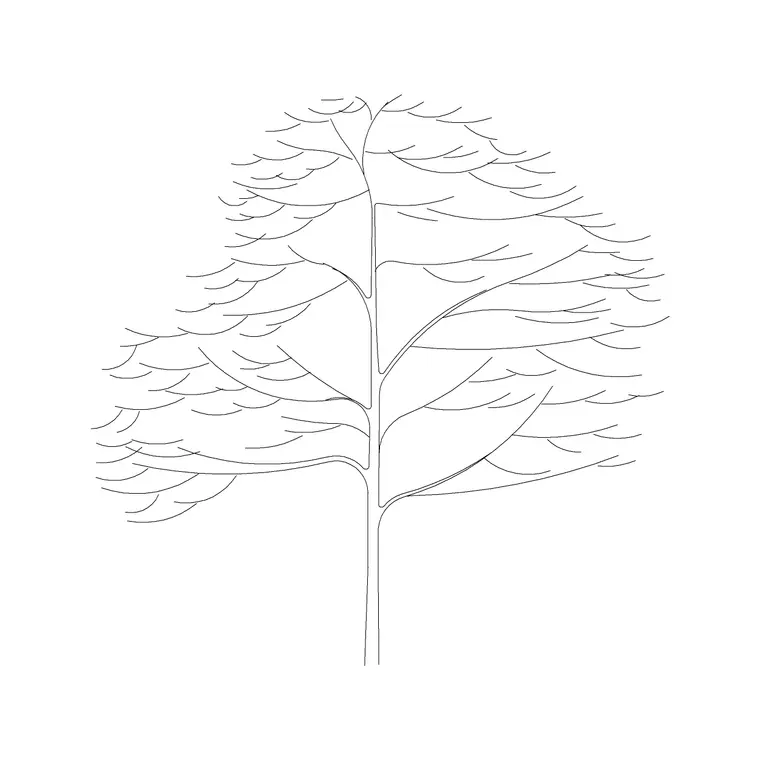 Tree Fin Ele (23) DWG CAD block thumbnail — trees & plants drawing