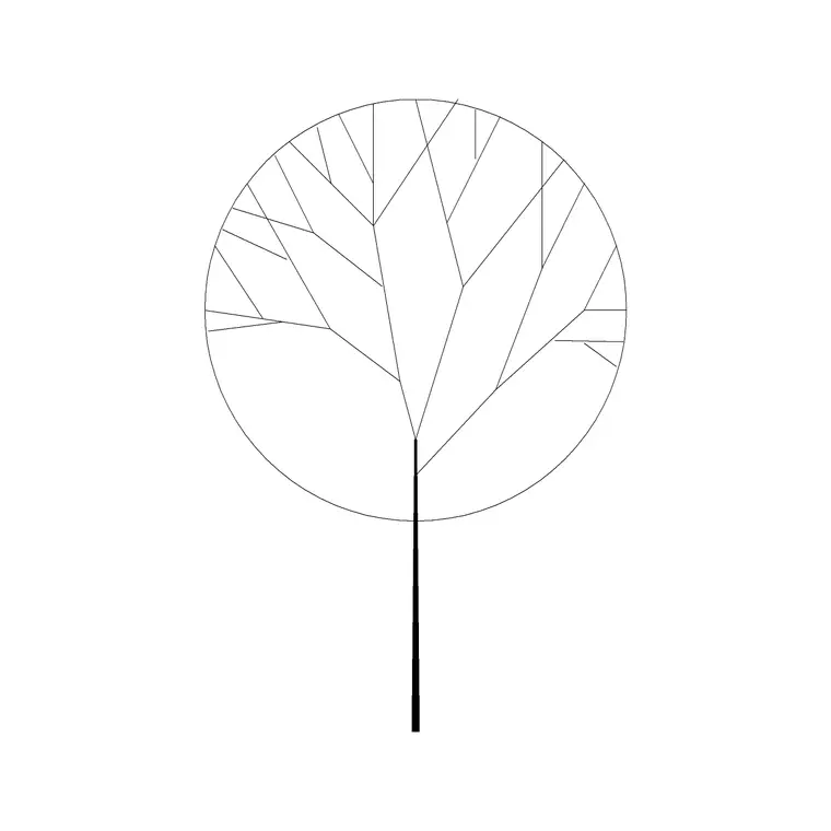 Tree Fin Ele (3) DWG CAD block thumbnail — trees & plants drawing
