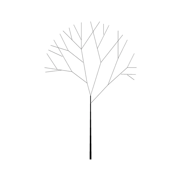 Tree Fin Ele (4) DWG CAD block thumbnail — trees & plants drawing