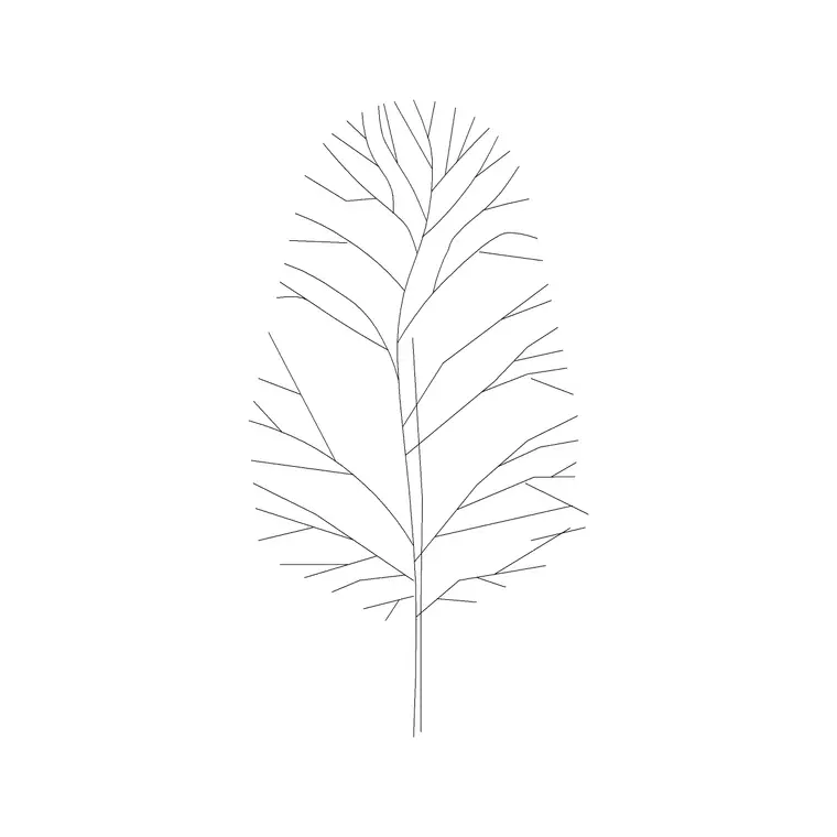 Tree Fin Ele (5) DWG CAD block thumbnail — trees & plants drawing