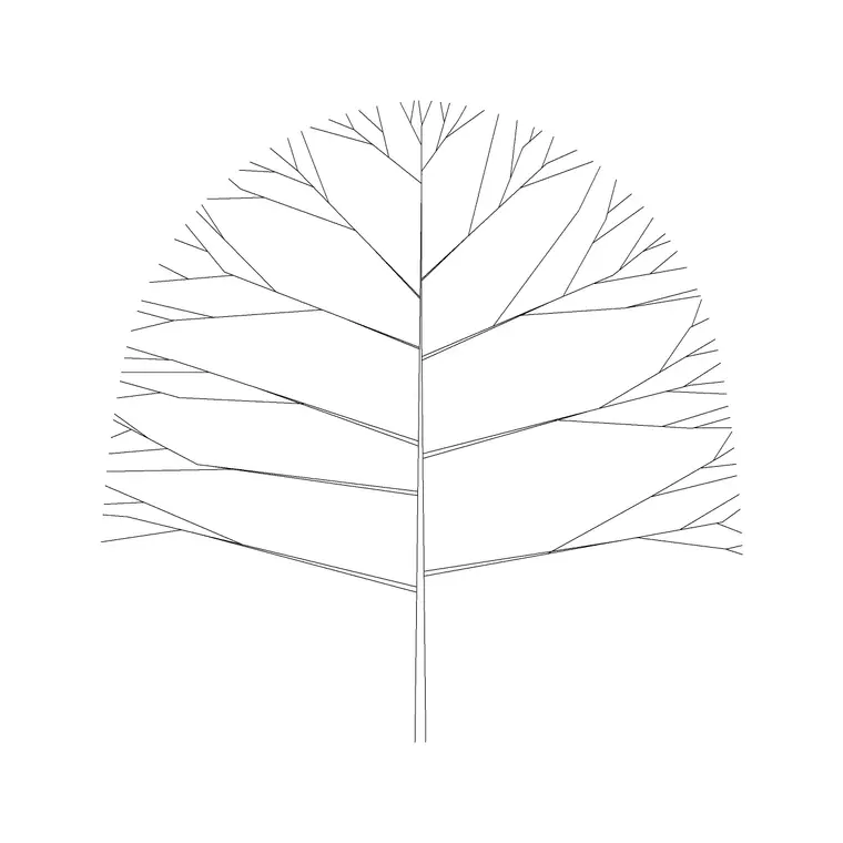 Tree Fin Ele (6) DWG CAD block thumbnail — trees & plants drawing