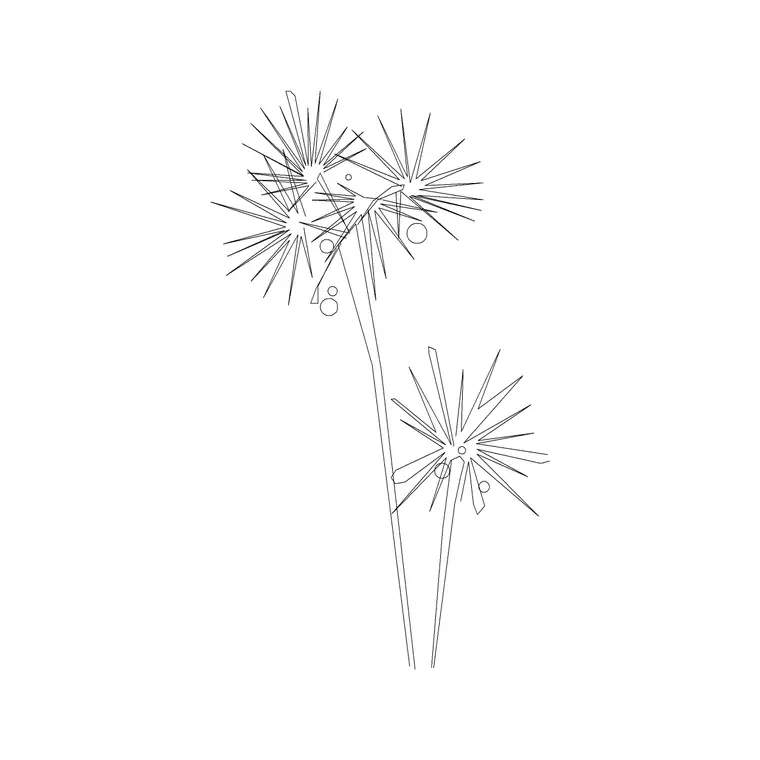Tree Fin Ele (7) DWG CAD block thumbnail — trees & plants drawing