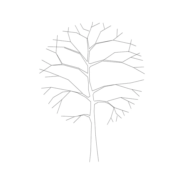 Tree Fin Ele (8) DWG CAD block thumbnail — trees & plants drawing