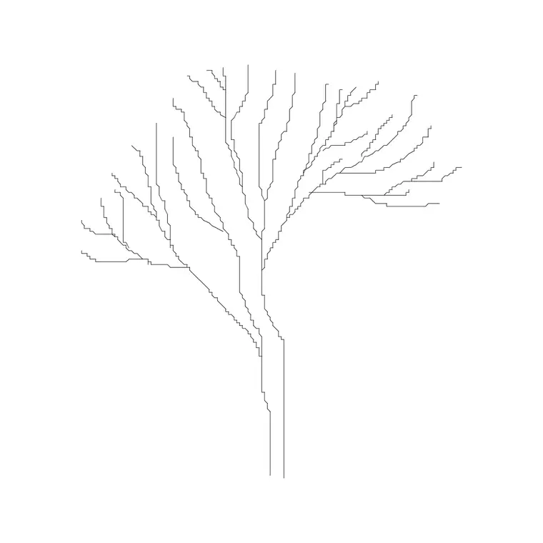 Tree Fin Ele (9) DWG CAD block thumbnail — trees & plants drawing