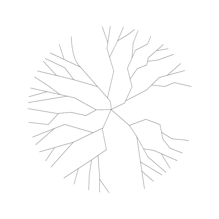 Tree Fin Plan (12) DWG CAD block thumbnail — trees & plants drawing