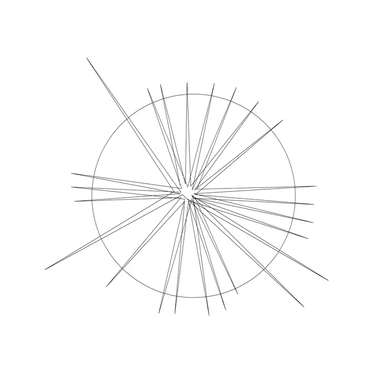 Tree Fin Plan (14) DWG CAD block thumbnail — trees & plants drawing