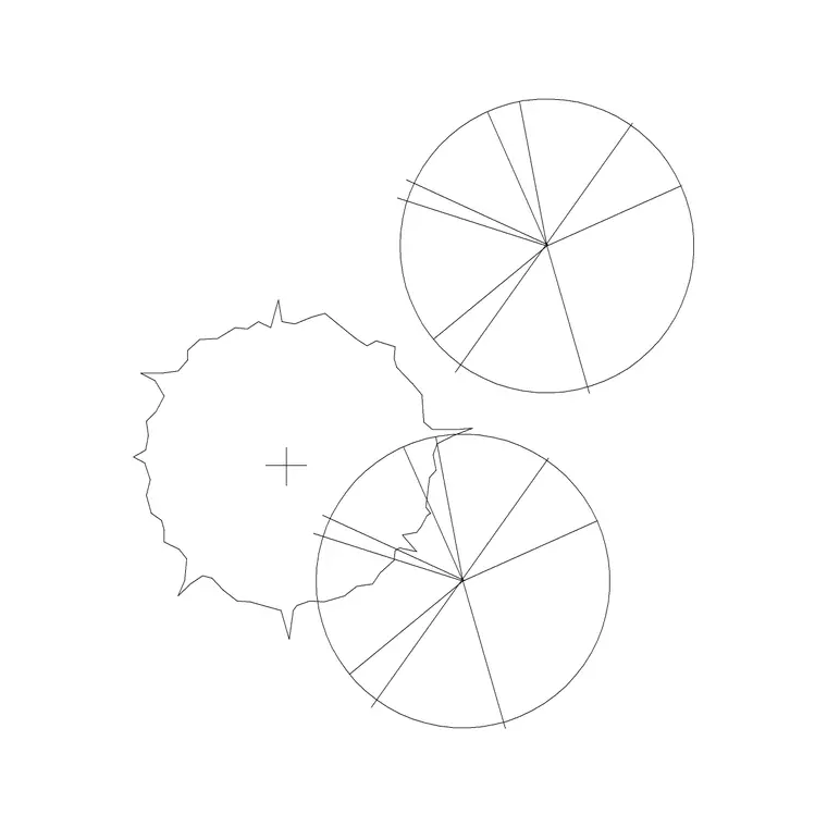 Tree Fin Plan (19) DWG CAD block thumbnail — trees & plants drawing