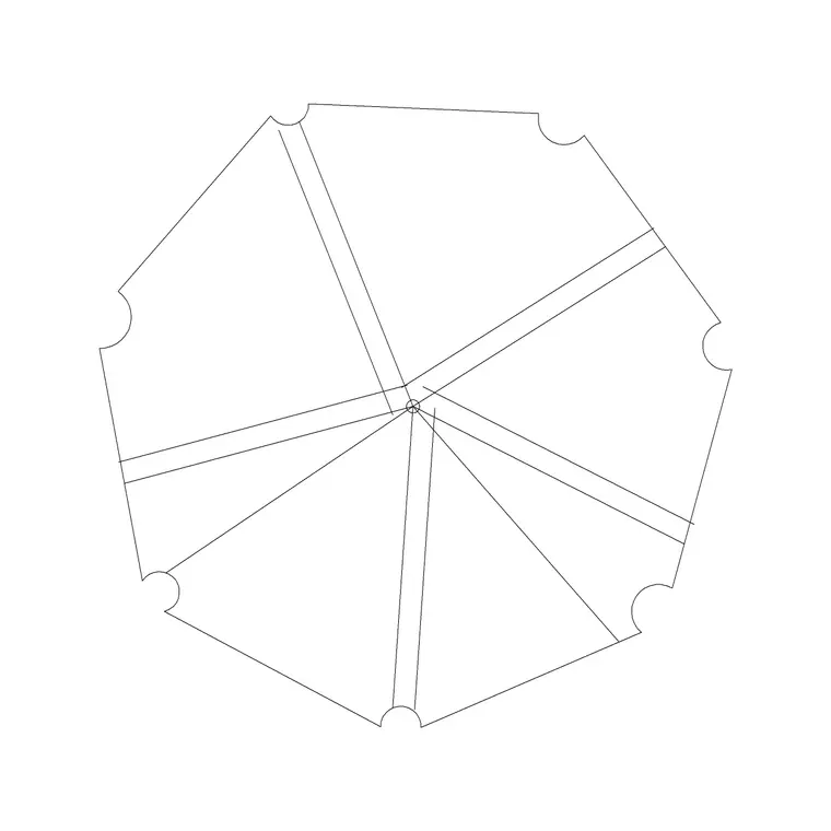 Tree Fin Plan (2) DWG CAD block thumbnail — trees & plants drawing