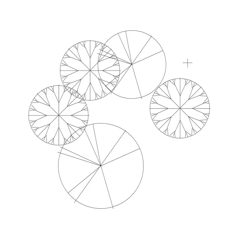 Tree Fin Plan (21) DWG CAD block thumbnail — trees & plants drawing