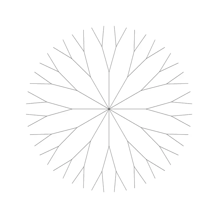 Tree Fin Plan (4) DWG CAD block thumbnail — trees & plants drawing