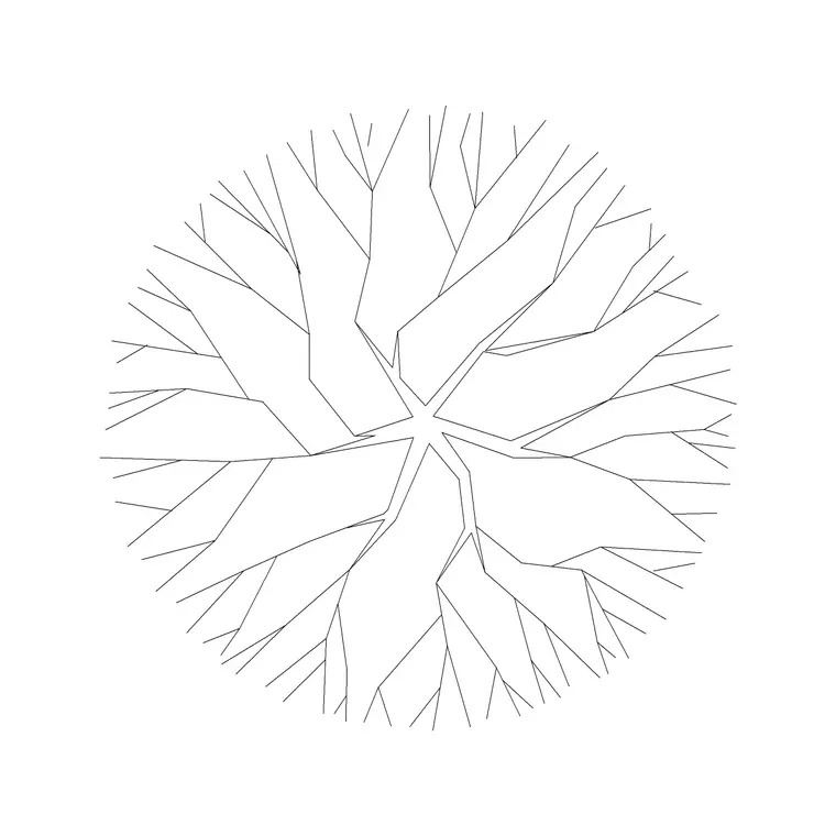 Tree Fin Plan (6) DWG CAD block thumbnail — trees & plants drawing