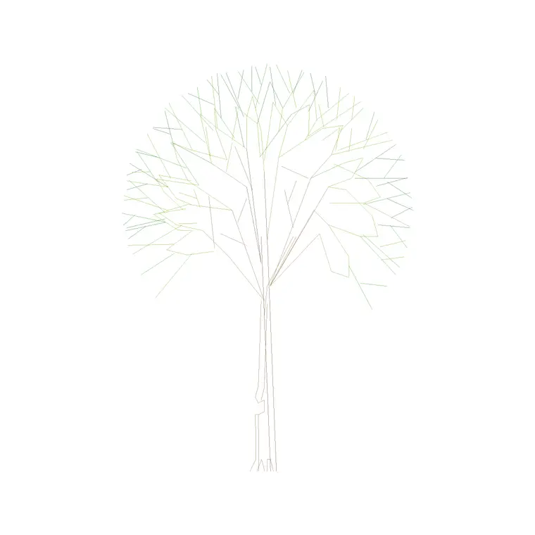 Tree Front Ele (18) DWG CAD block thumbnail — trees & plants drawing