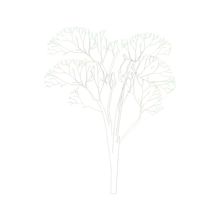 Tree Front Ele (2) DWG CAD block thumbnail — trees & plants drawing