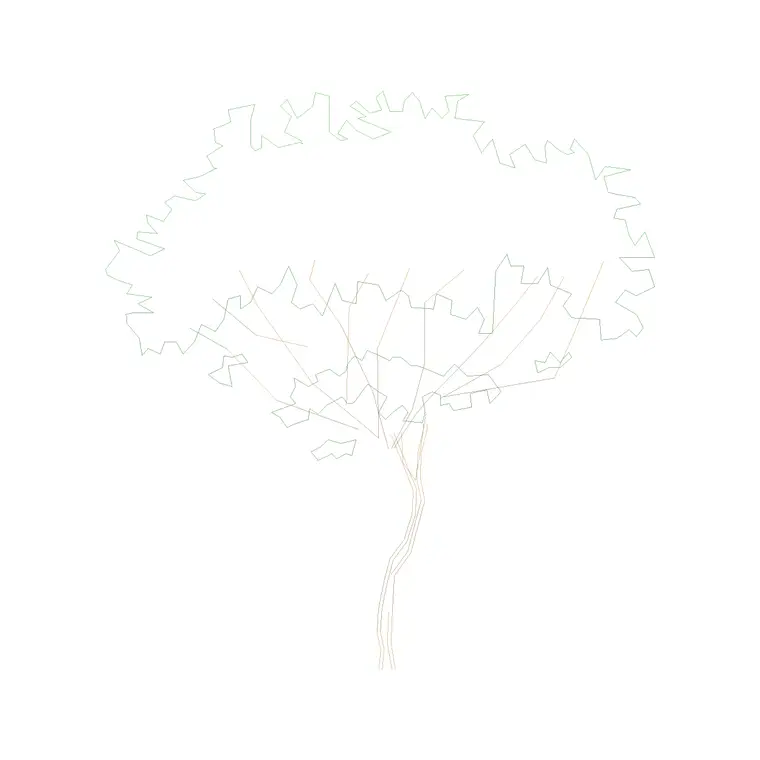 Tree Front Ele (20) DWG CAD block thumbnail — trees & plants drawing