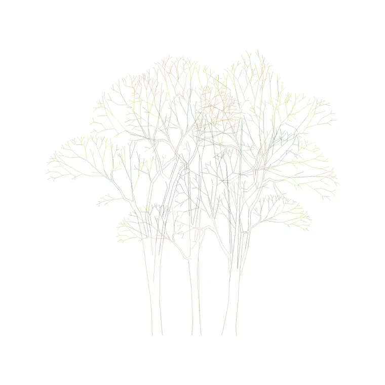 Tree Front Ele (21) DWG CAD block thumbnail — trees & plants drawing