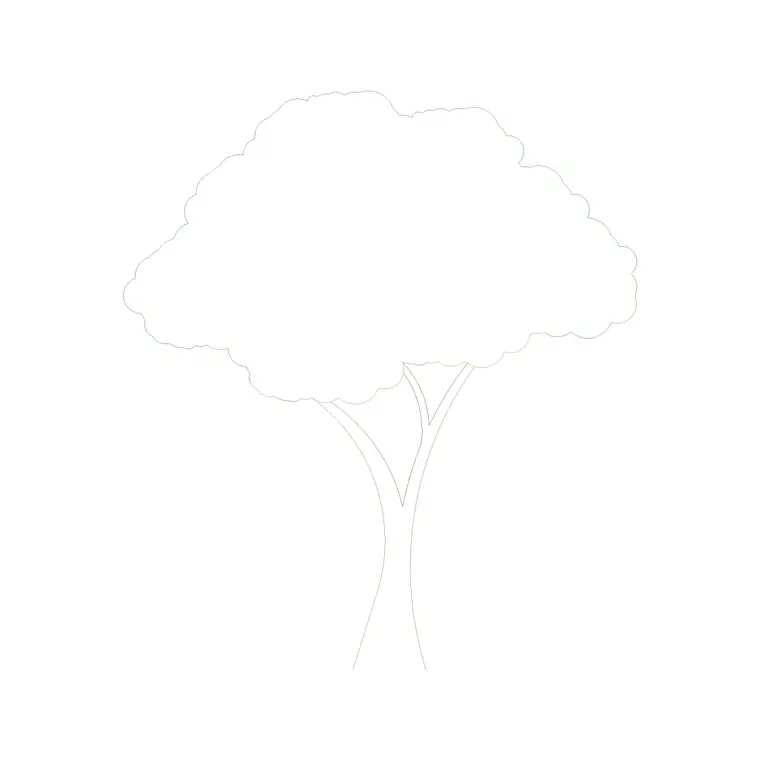 Tree Front Ele (22) DWG CAD block thumbnail — trees & plants drawing