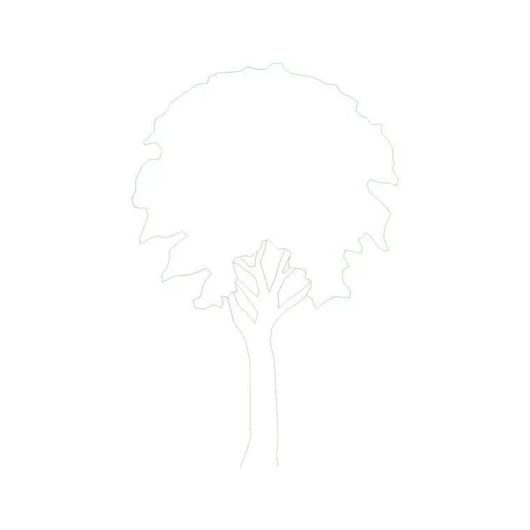 Tree Front Ele (27) DWG CAD block thumbnail — trees & plants drawing
