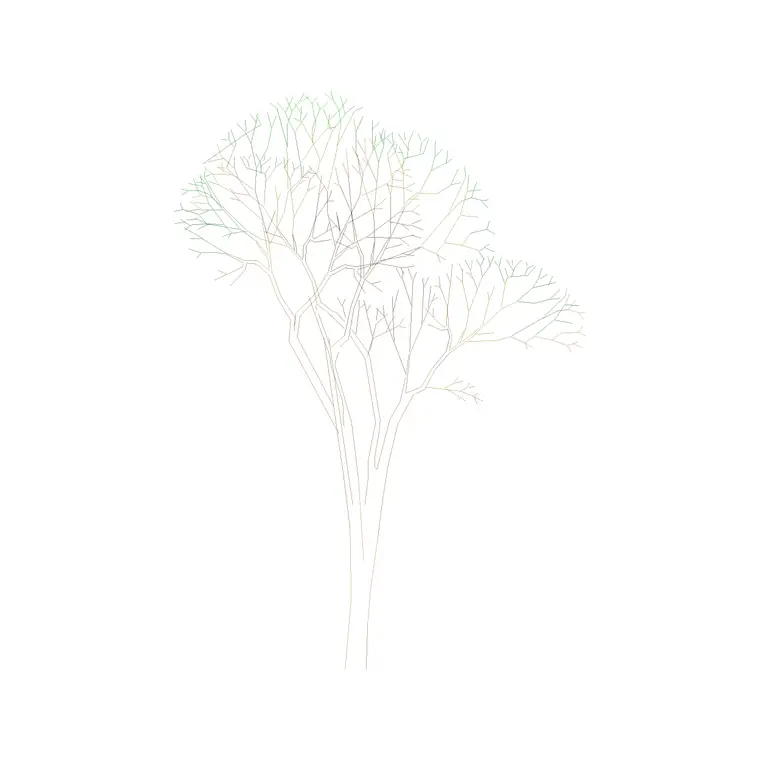 Tree Front Ele (29) DWG CAD block thumbnail — trees & plants drawing
