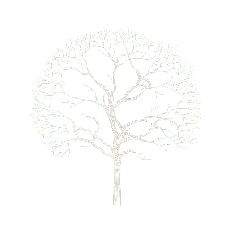 Tree Front Ele (32) DWG CAD block thumbnail — trees & plants drawing