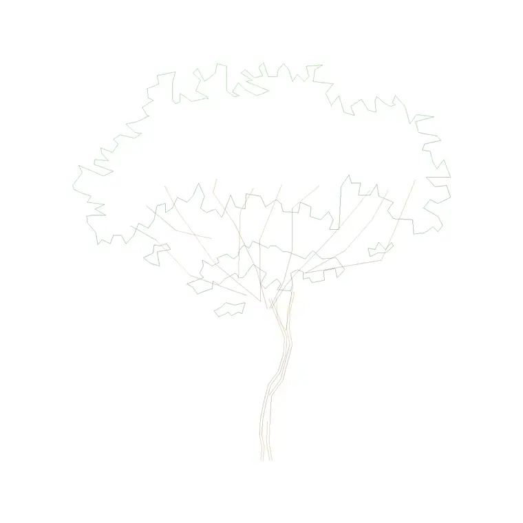 Tree Front Ele (33) DWG CAD block thumbnail — trees & plants drawing