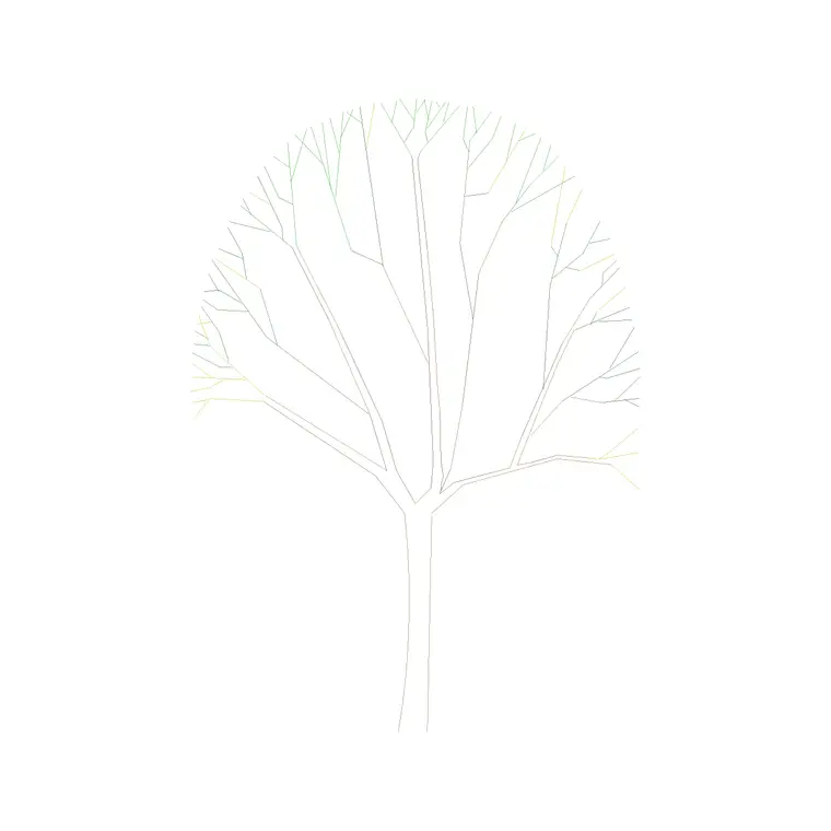 Tree Front Ele (36) DWG CAD block thumbnail — trees & plants drawing