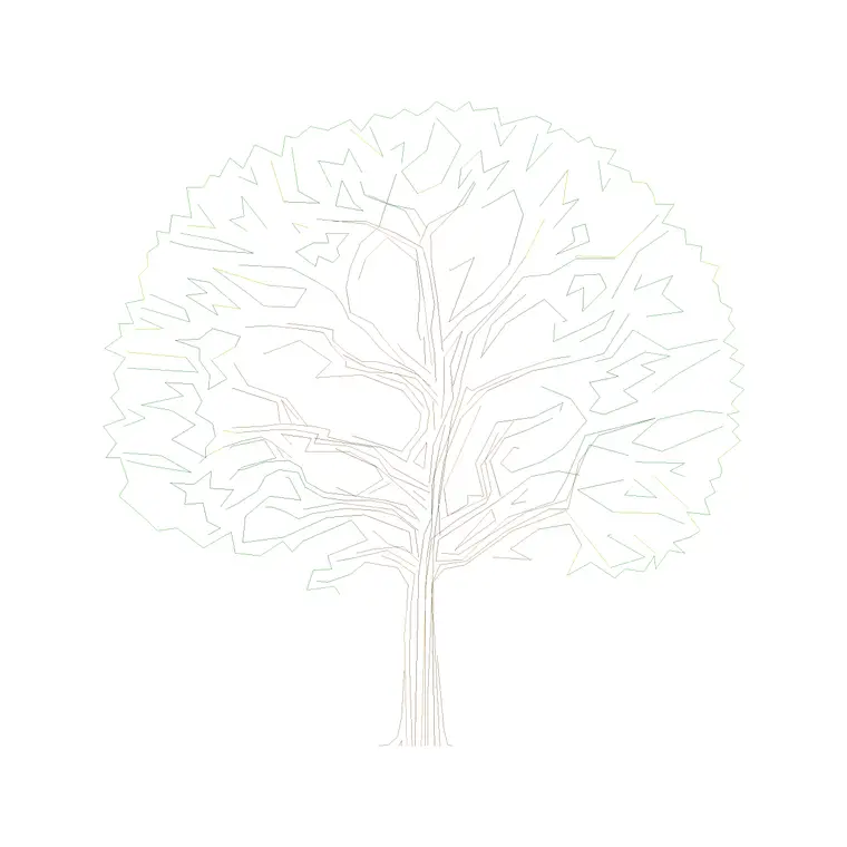 Tree Front Ele (5) DWG CAD block thumbnail — trees & plants drawing