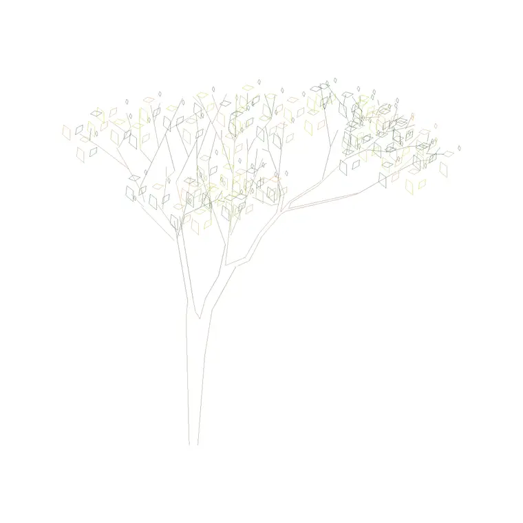 Tree Front Ele (9) DWG CAD block thumbnail — trees & plants drawing