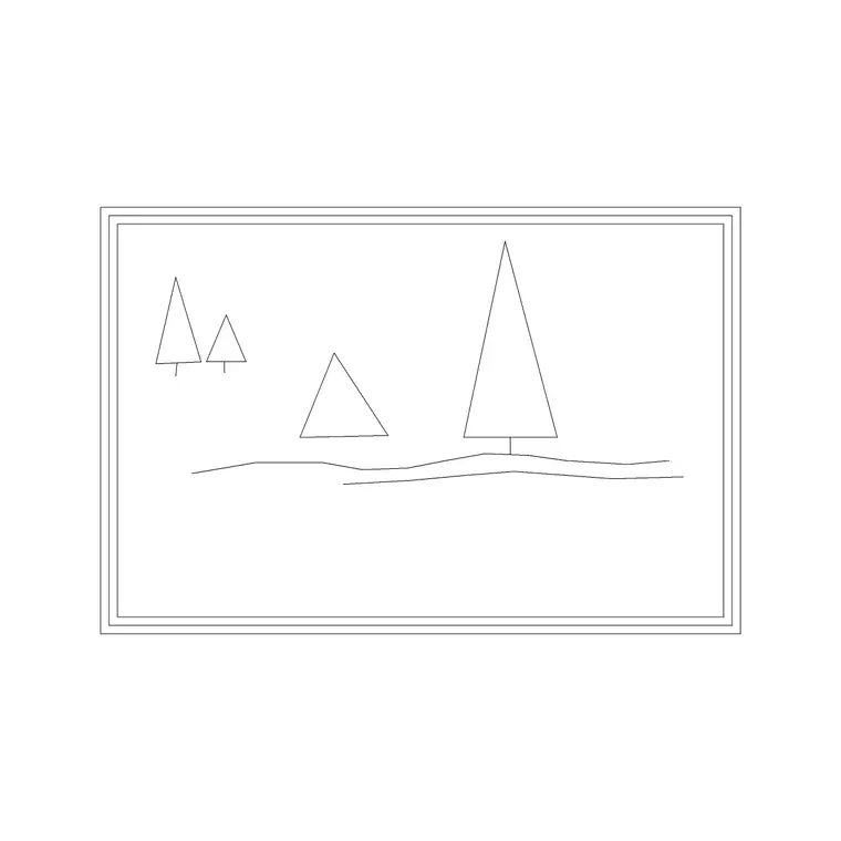 Tree Picture Frame 1 DWG CAD block thumbnail — accessories drawing