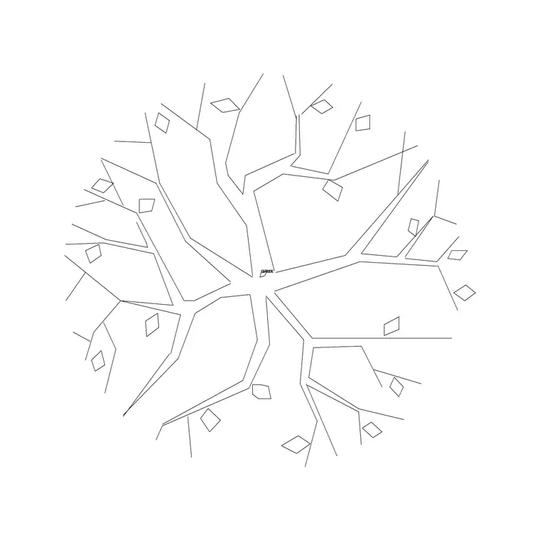 Tree Plan (13) DWG CAD block thumbnail — trees & plants drawing