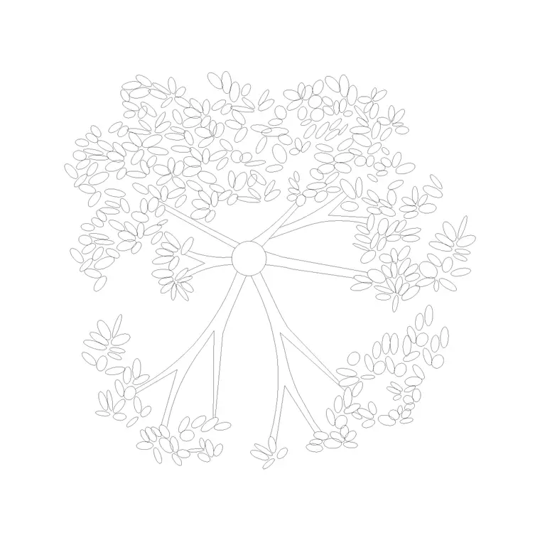 Tree Plan (34) DWG CAD block thumbnail — trees & plants drawing