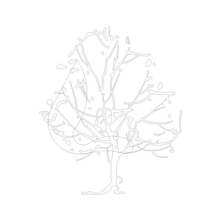 Tree Sketch DWG CAD block thumbnail — trees & plants drawing