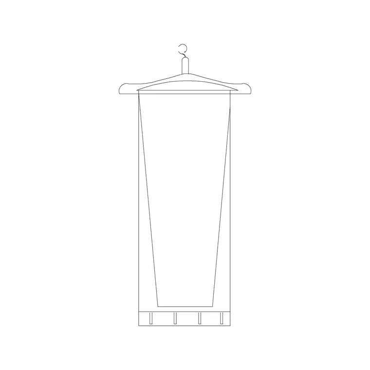 Trouser Hanged With Hanger 1 DWG CAD block thumbnail — accessories drawing