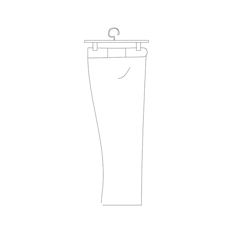 Trouser Hanged With Hanger DWG CAD block thumbnail — accessories drawing