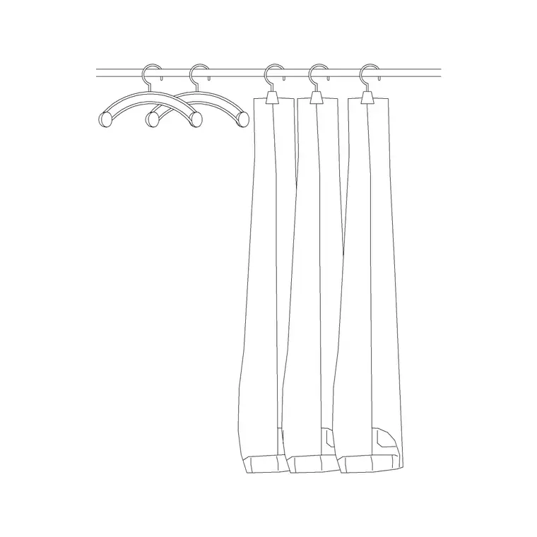 Trouser Hanged With Rod DWG CAD block thumbnail — accessories drawing